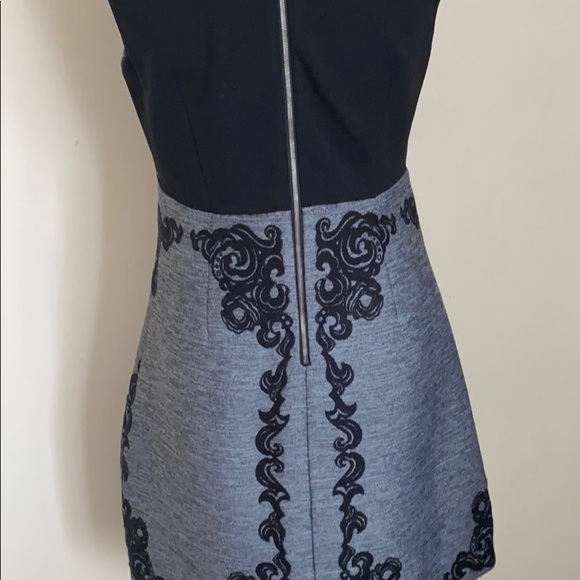 Diane von Furstenberg Yvette Black Gray Dress Sz 8 - Picture 11 of 15